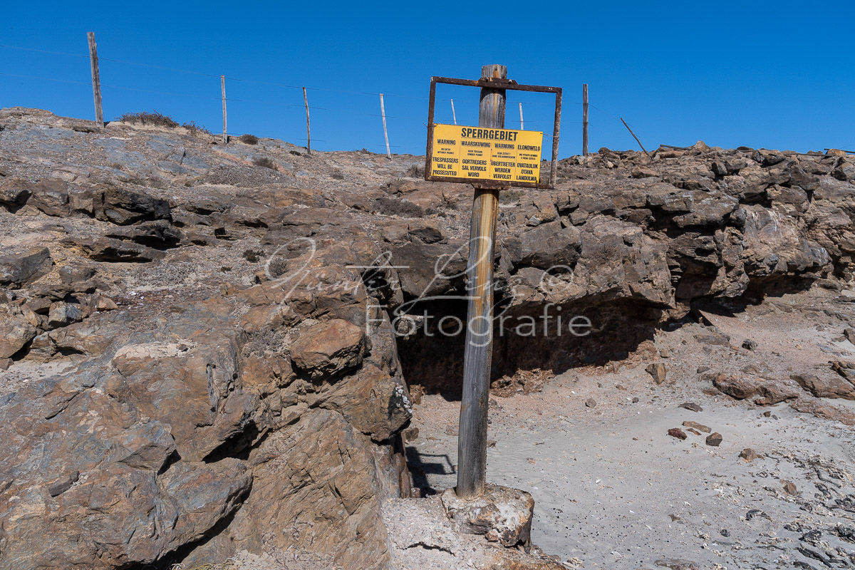 Warntafel Sperrgebieit, Diaz Halbinsel, Lüderitz, Karas Namibia